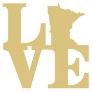 Basic Shape Love MDF Cutout Minnesota Map Silhouette - Unfinished For DIY