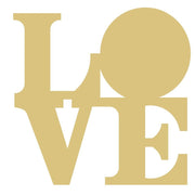 Basic Shape Love MDF Cutout Word Silhouette - Unfinished For DIY