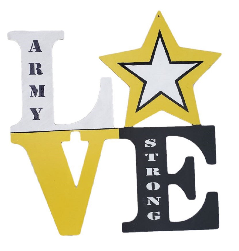 Basic Shape Love MDF Cutout With Star - Unfinished For DIY
