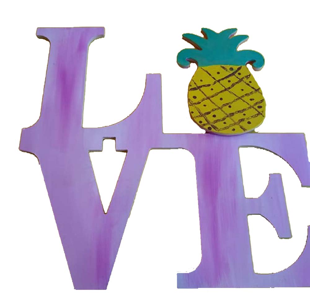 Basic Shape Love MDF Cutout With Tab - Unfinished For DIY