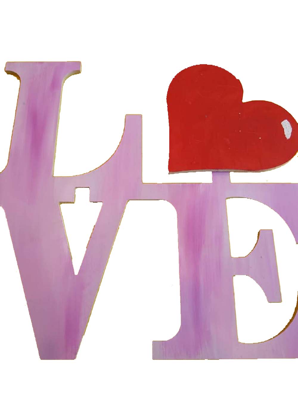 Basic Shape Love MDF Cutout With Tab - Unfinished For DIY