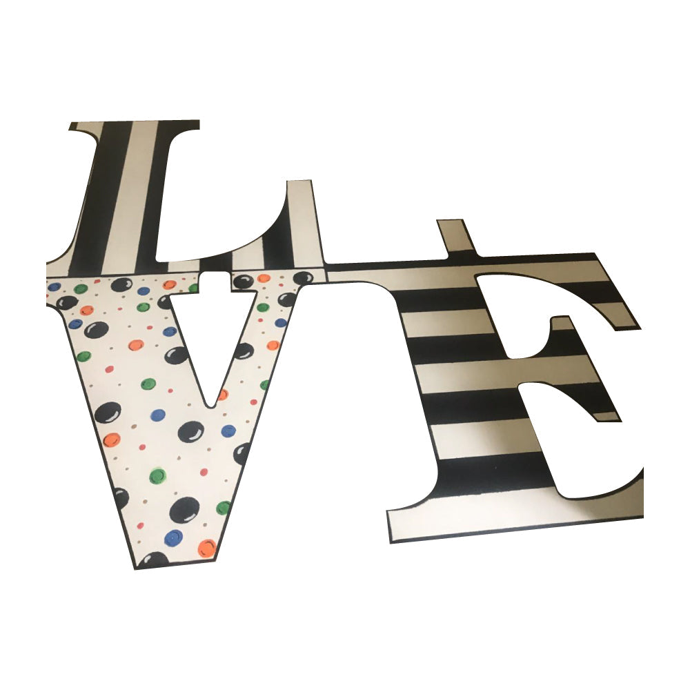 Basic Shape Love MDF Cutout With Tab - Unfinished For DIY