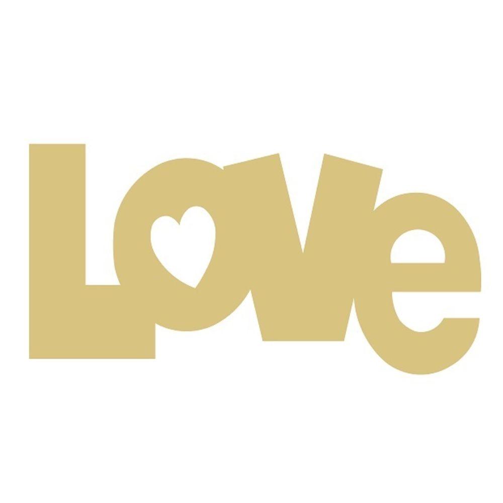 Basic Shape Love MDF Cutout Word With Heart Cutout - Unfinished For DIY