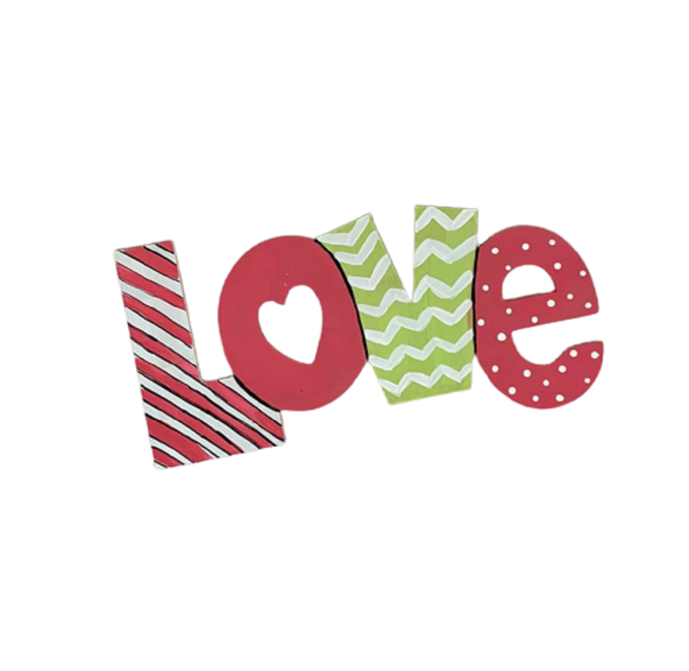 Basic Shape Love MDF Cutout Word With Heart Cutout - Unfinished For DIY