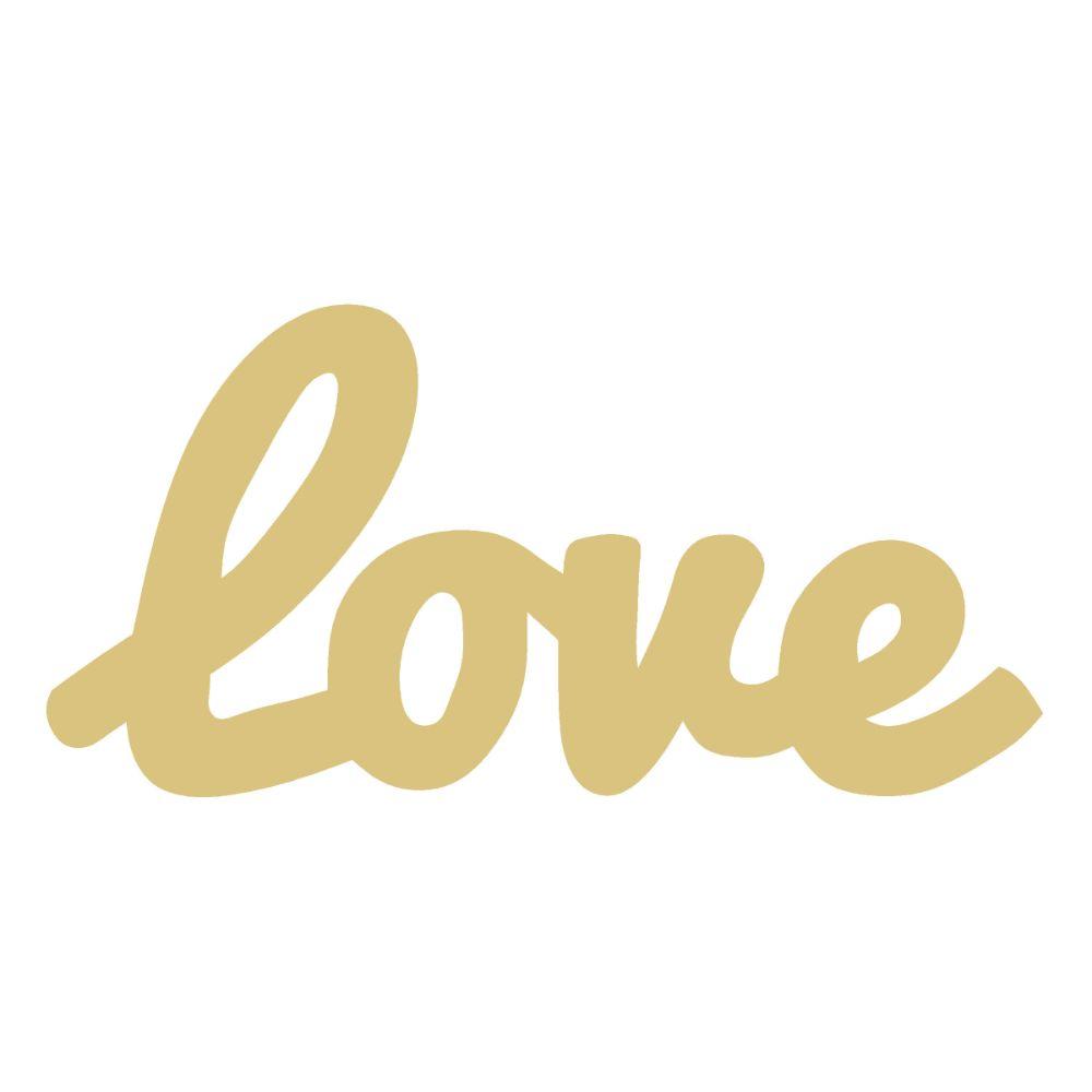 Basic Shape Love MDF Cutout Script Word - Unfinished For DIY