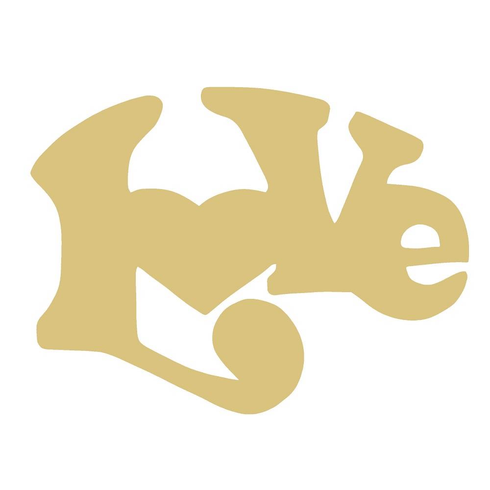 Basic Shape Love MDF Cutout Fancy Word - Unfinished For DIY