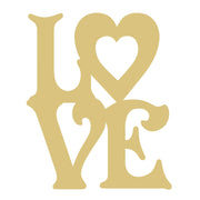 Basic Shape Love Sign MDF Cutout LOVE Heart Accent - Unfinished For DIY