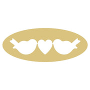 Basic Shape Oval MDF Cutout Love Birds With Heart Silhouette - Unfinished For DIY