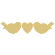 Basic Shape Bird Trio MDF Cutout Love Birds Heart Garland - Unfinished For DIY