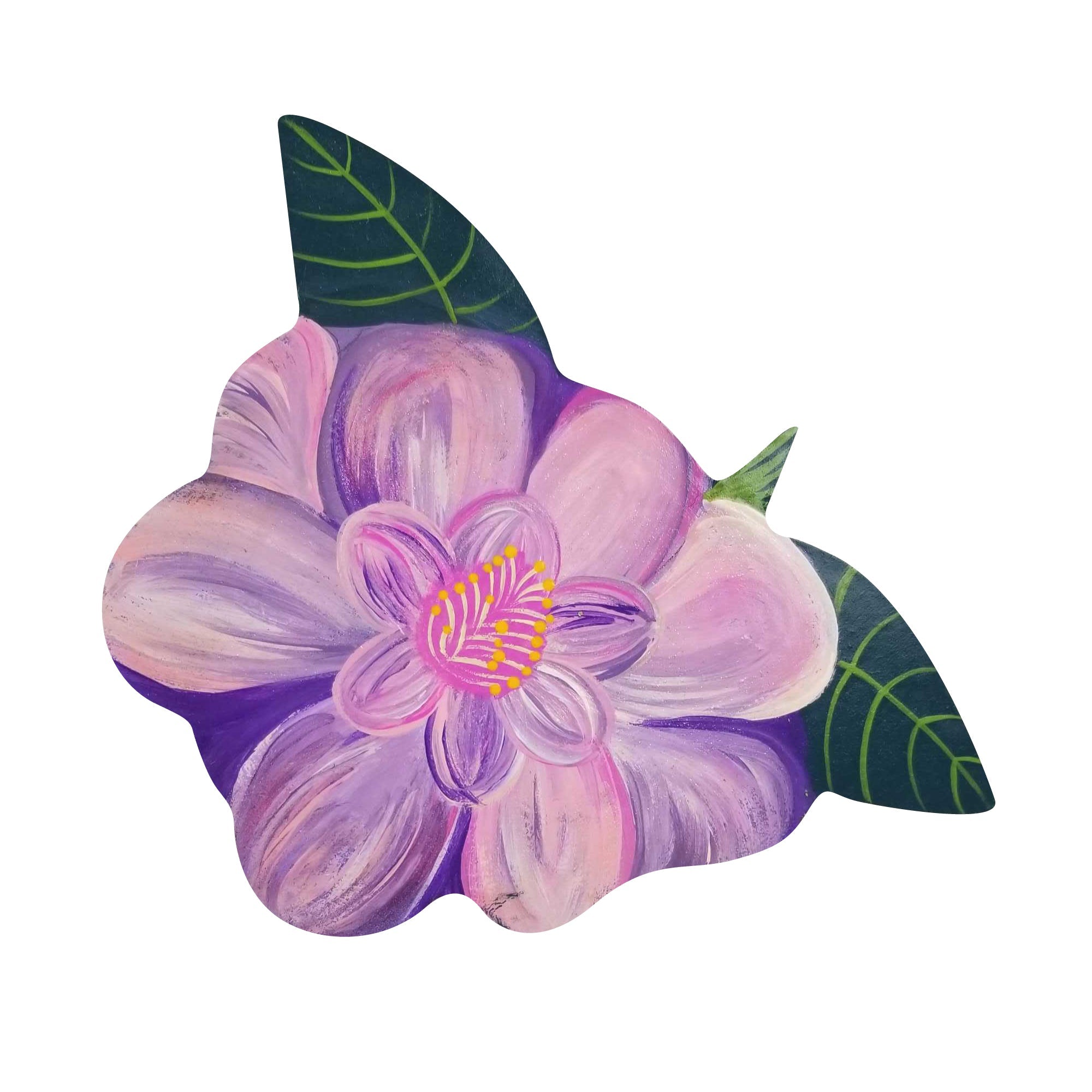 Basic Shape Flower MDF Cutout Magnolia Blossom Silhouette - Unfinished For DIY