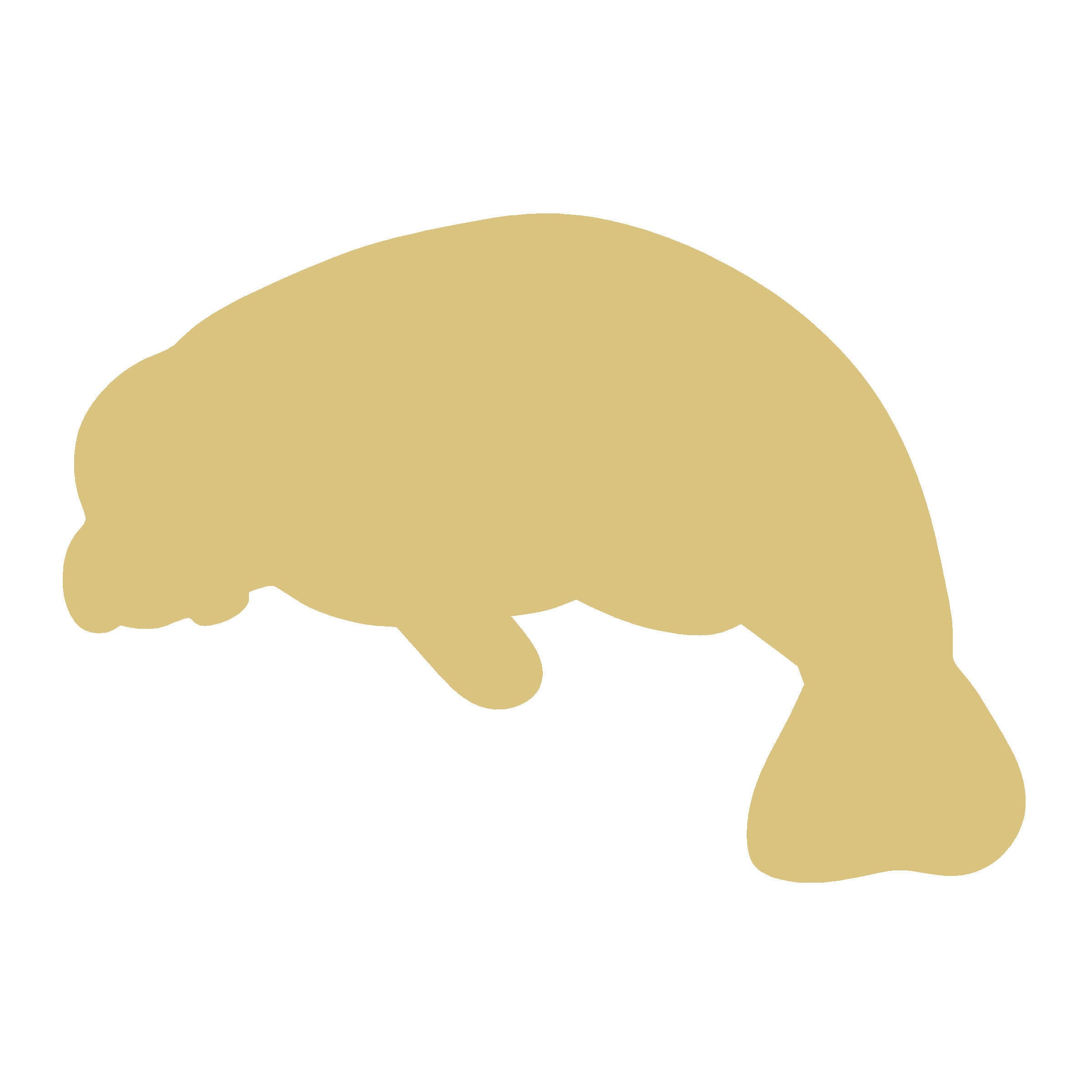 Basic Shape Manatee MDF Cutout Silhouette - Unfinished For DIY