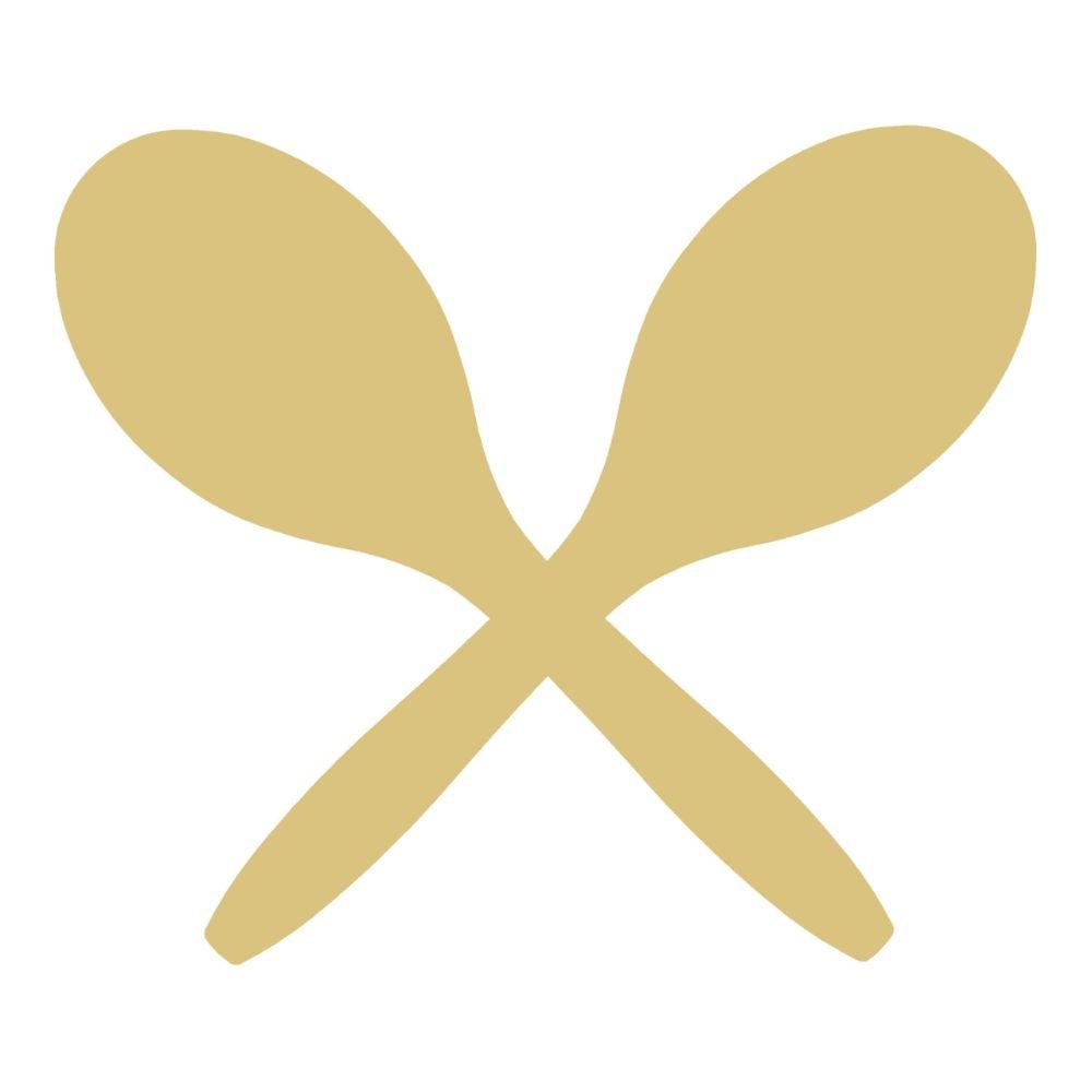 Basic Shape Maraca MDF Cutout Crossed Spoons Silhouette - Unfinished For DIY