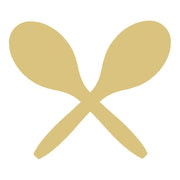 Basic Shape Maraca MDF Cutout Crossed Spoons Silhouette - Unfinished For DIY