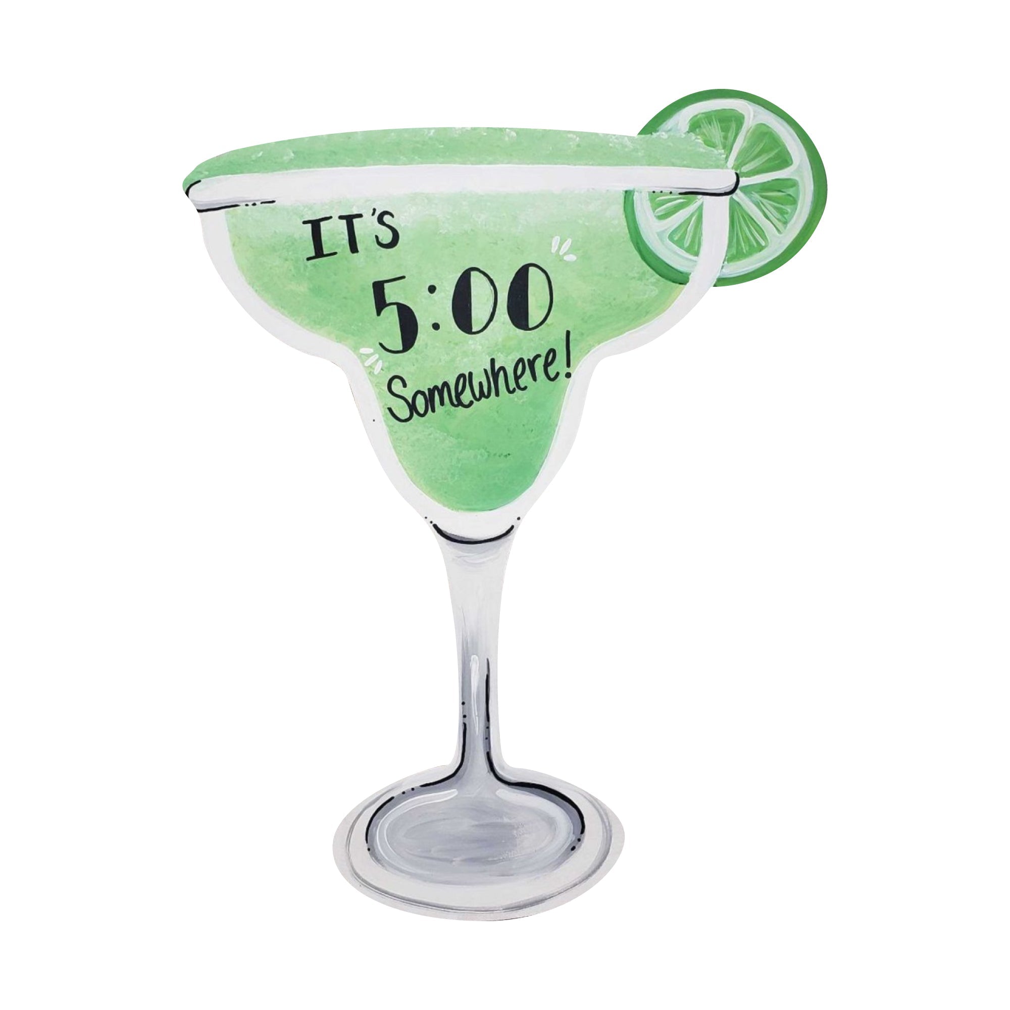 Basic Shape Margarita Glass MDF Cutout Cocktail Glass Silhouette - Unfinished For DIY