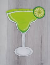 Basic Shape Margarita Glass MDF Cutout Cocktail Glass Silhouette - Unfinished For DIY