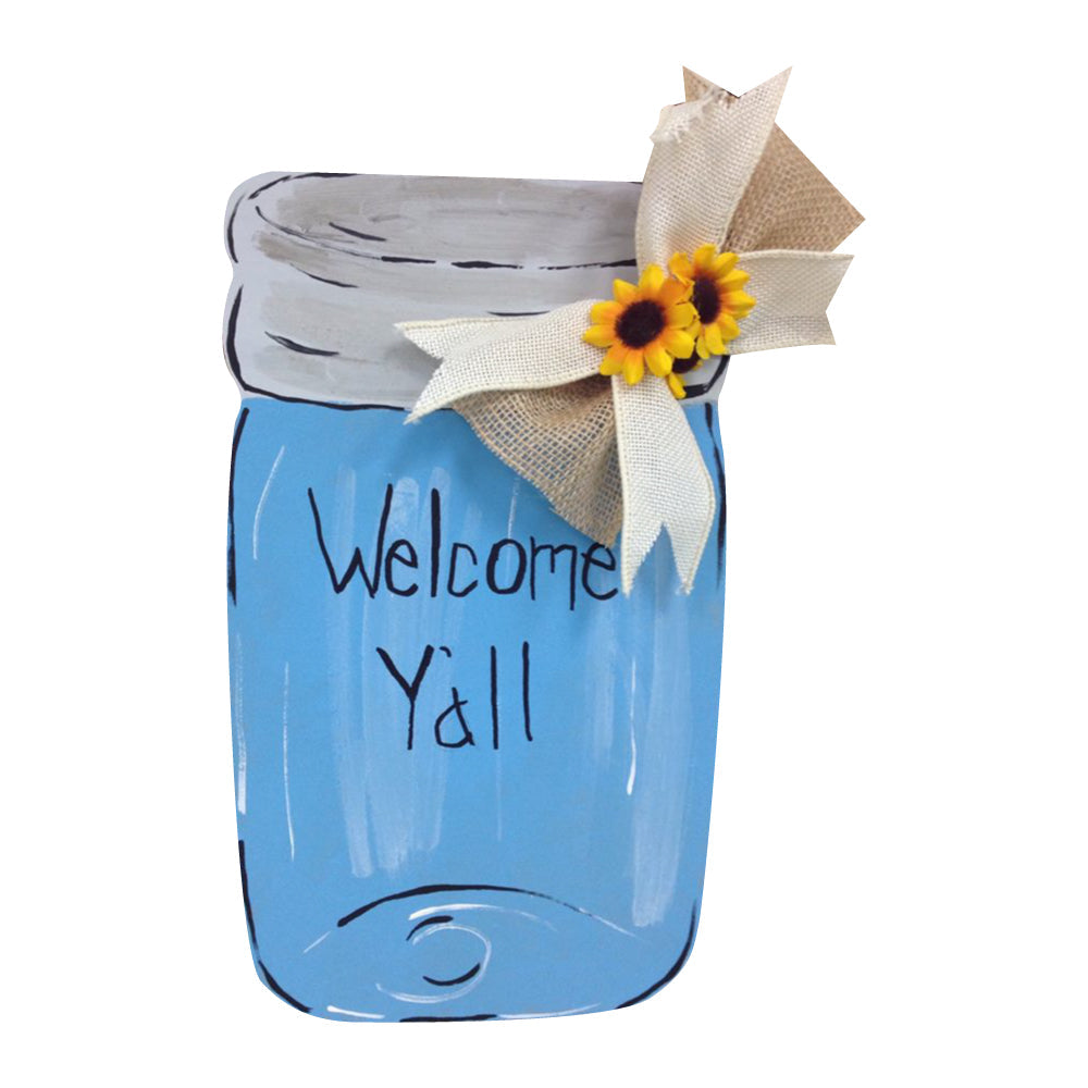 Basic Shape Mason Jar MDF Cutout Silhouette Style 1 - Unfinished For DIY