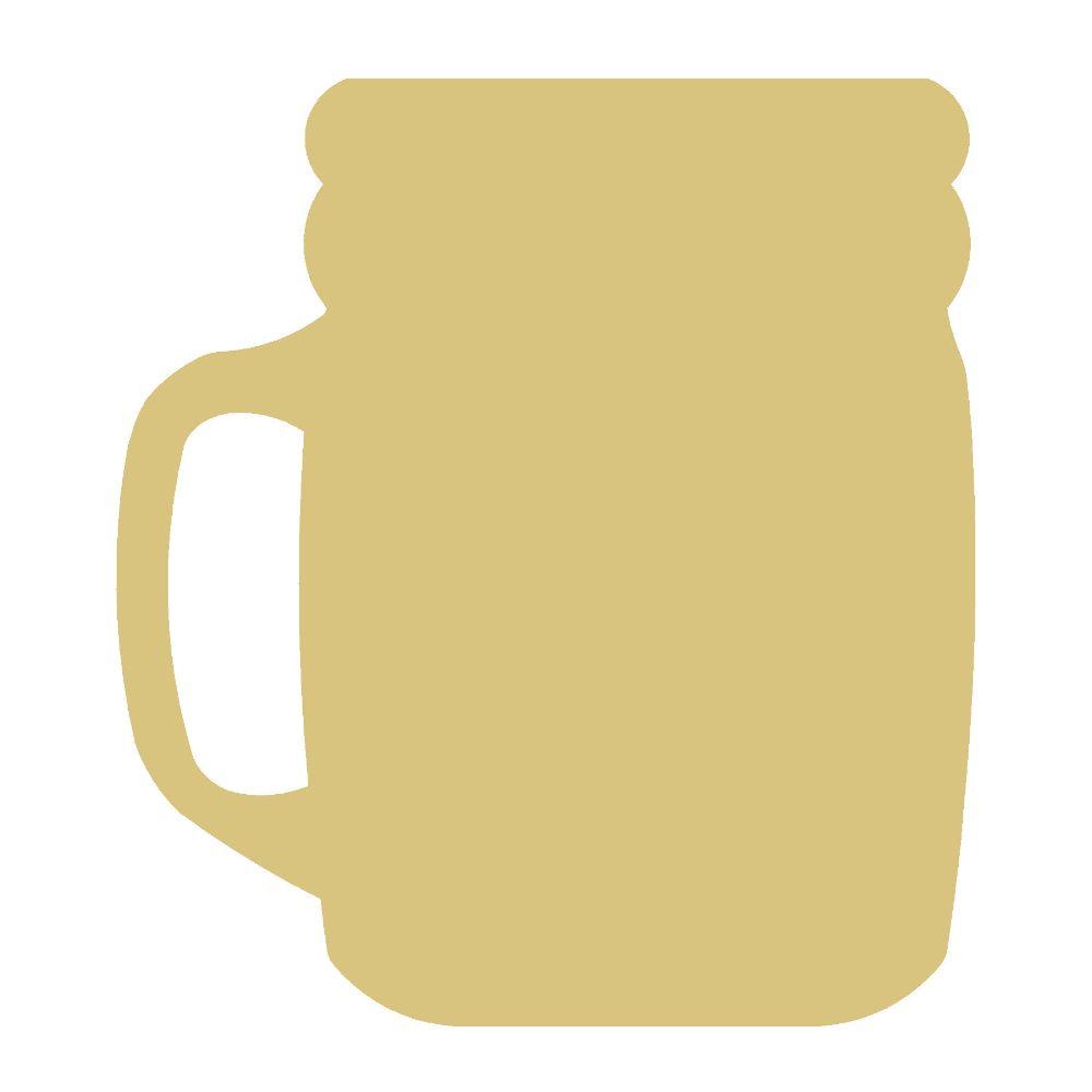 Basic Shape Mason Jar MDF Cutout Silhouette Style 2 - Unfinished For DIY