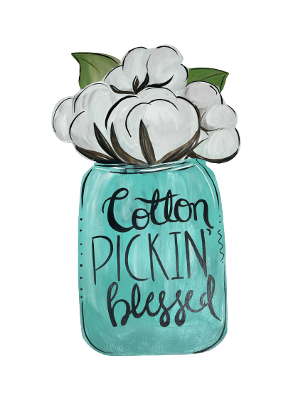 Basic Shape Mason Jar MDF Cutout Floral Bouquet - Unfinished For DIY
