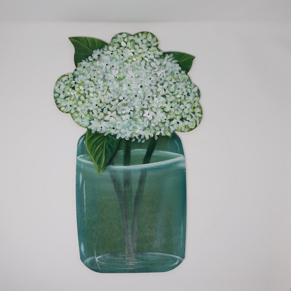 Basic Shape Mason Jar MDF Cutout Floral Bouquet - Unfinished For DIY