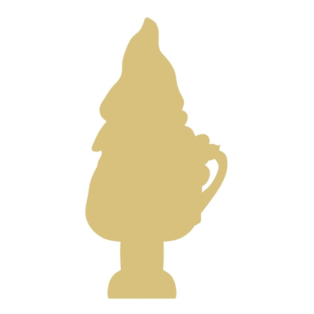 Basic Shape Gnome MDF Cutout With Mug - Unfinished For DIY
