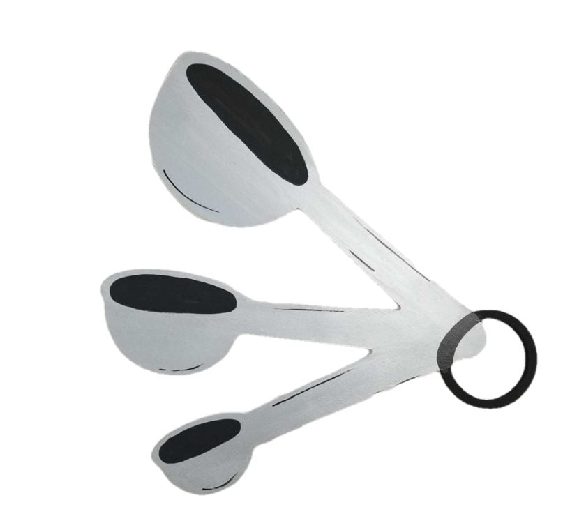 Basic Shape Measuring Spoons MDF Cutout Triple Spoon Silhouette - Unfinished For DIY