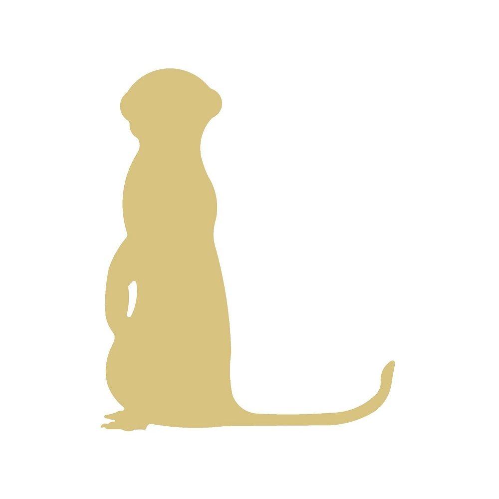 Basic Shape Meerkat MDF Cutout Silhouette - Unfinished For DIY