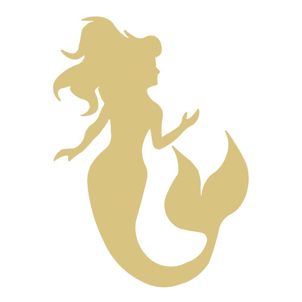 Basic Shape Mermaid MDF Cutout Silhouette Style 10 - Unfinished For DIY