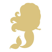 Basic Shape Mermaid MDF Cutout Silhouette Style 18 - Unfinished For DIY