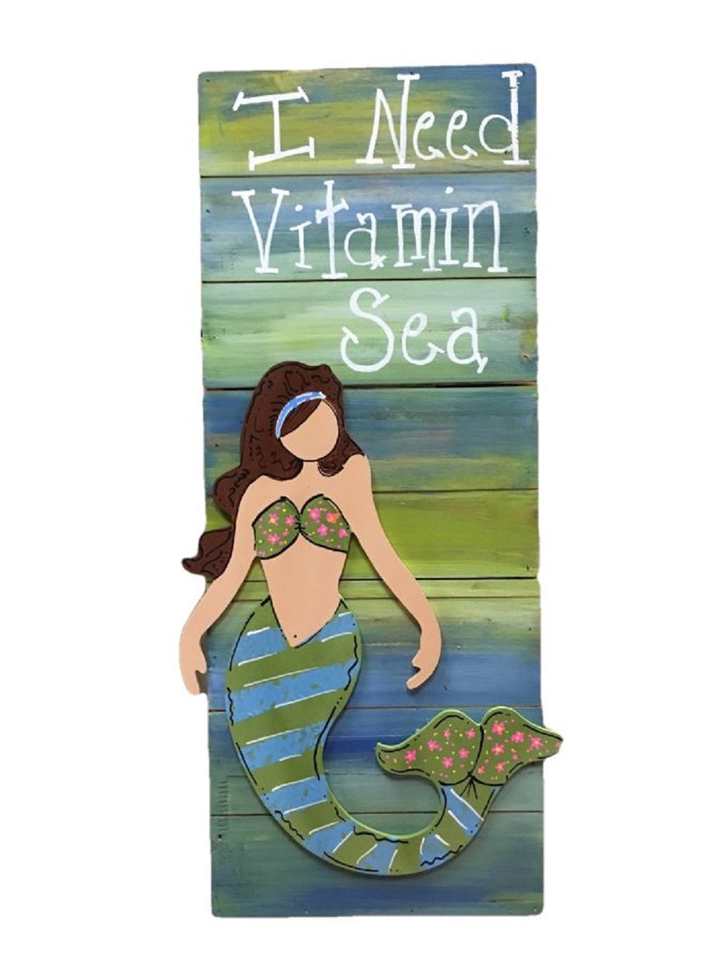 Basic Shape Mermaid MDF Cutout Silhouette Style 3 - Unfinished For DIY