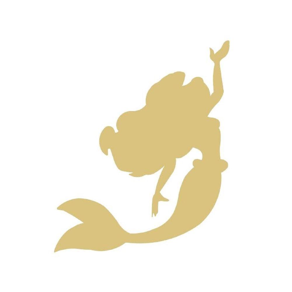 Basic Shape Mermaid MDF Cutout Silhouette Style 7 - Unfinished For DIY