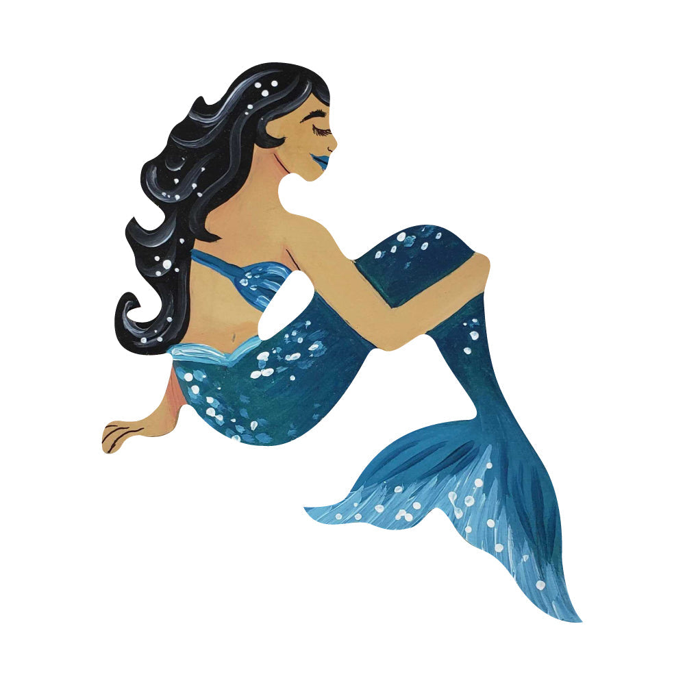 Basic Shape Mermaid MDF Cutout Silhouette Style 8 - Unfinished For DIY