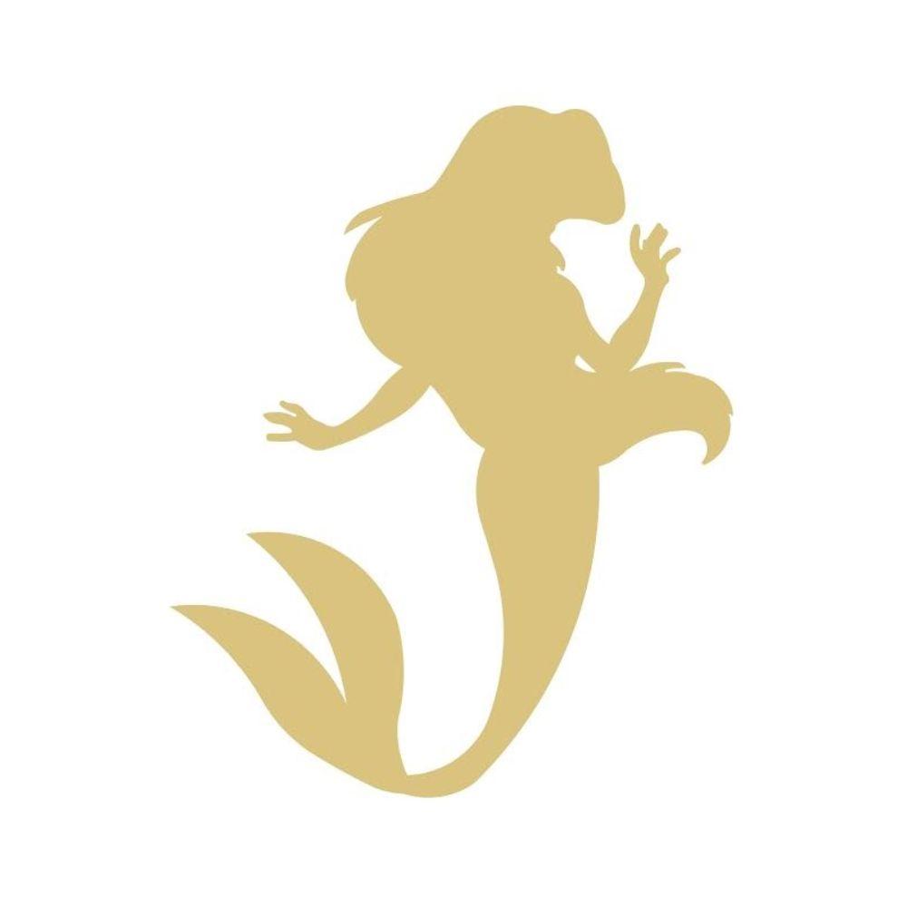 Basic Shape Mermaid MDF Cutout Mermaid Silhouette Style 9 - Unfinished For DIY