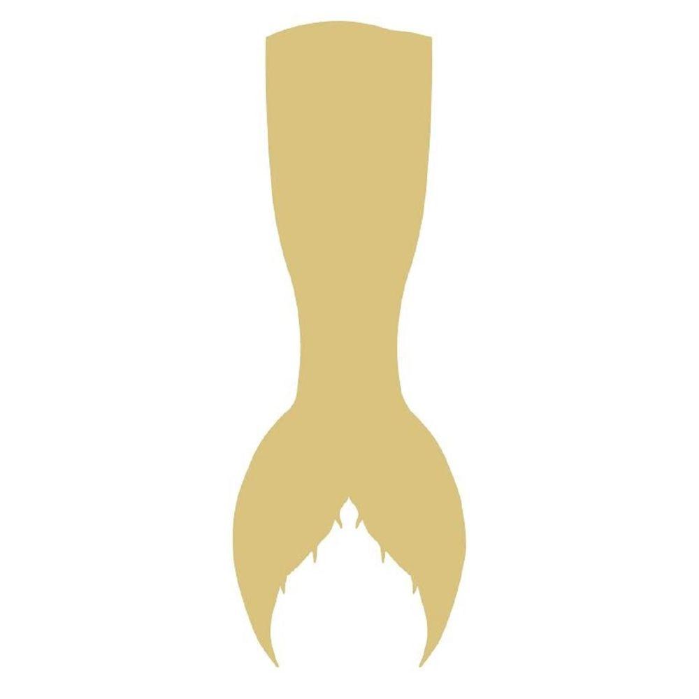 Basic Shape Mermaid Tail MDF Cutout Silhouette Style 2 - Unfinished For DIY