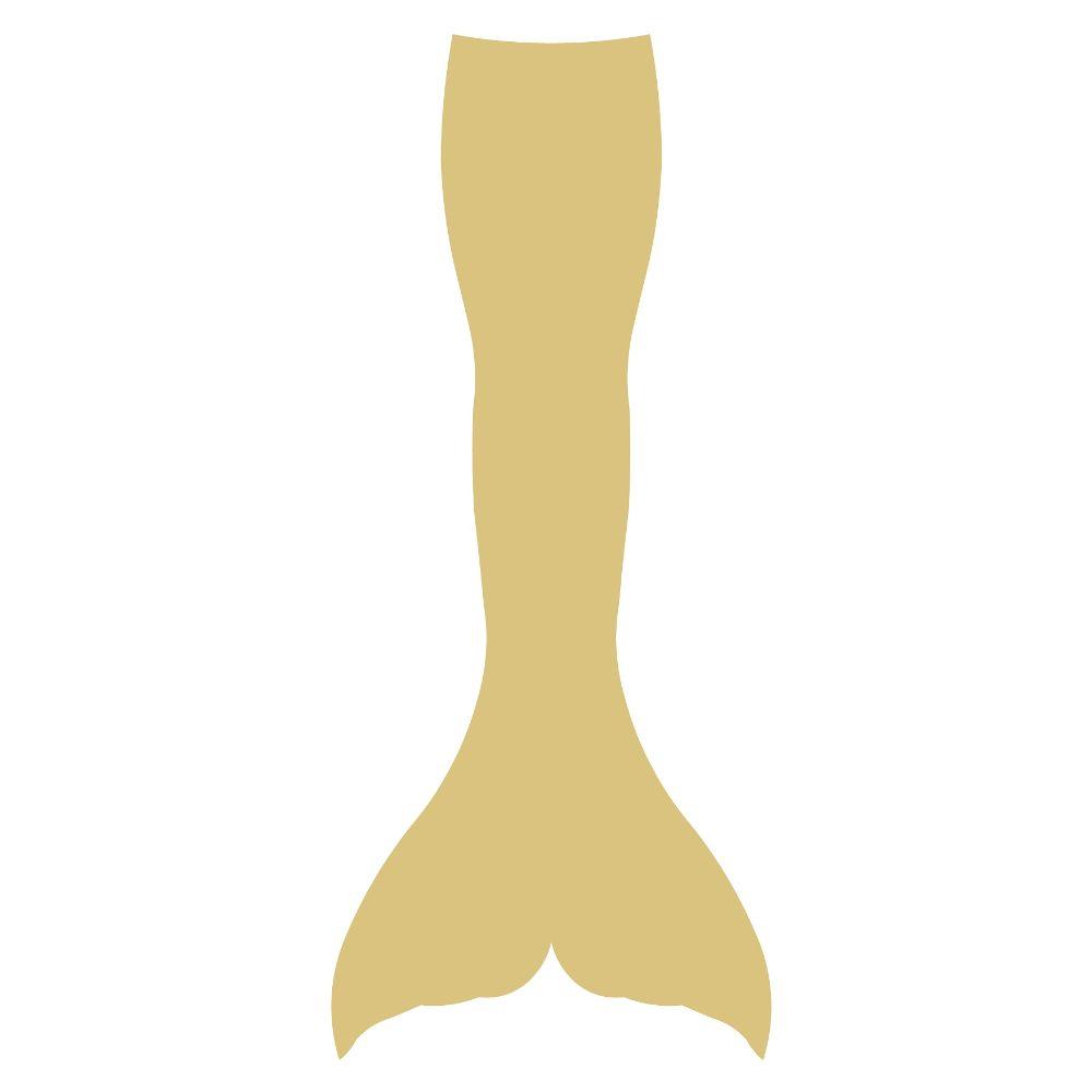 Basic Shape Mermaid Tail MDF Cutout Silhouette Style 3 - Unfinished For DIY