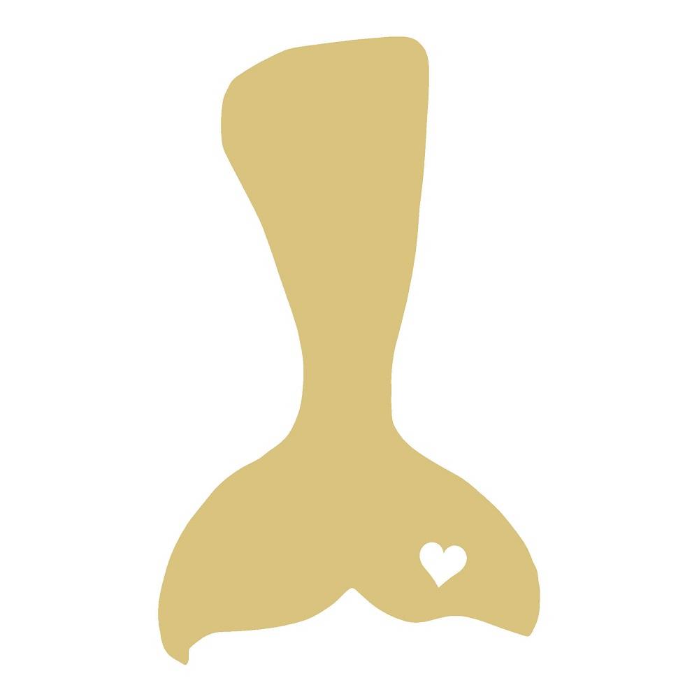 Basic Shape Mermaid Tail MDF Cutout Heart Cutout - Unfinished For DIY