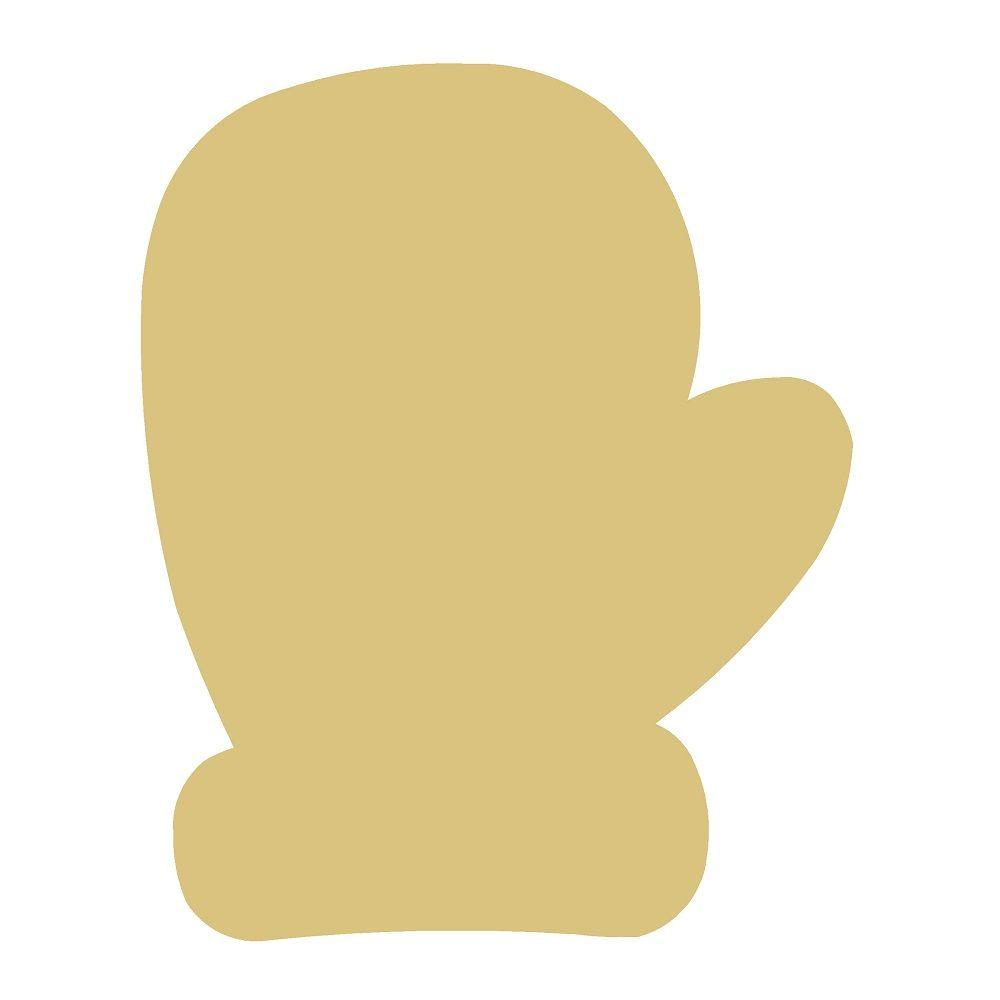Basic Shape Mitten MDF Cutout Winter Silhouette - Unfinished For DIY