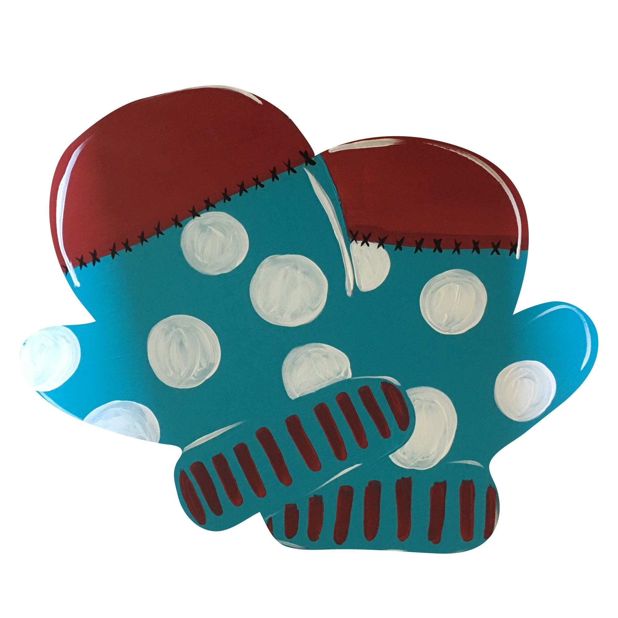 Basic Shape Mittens MDF Cutout Winter Decor - Unfinished For DIY