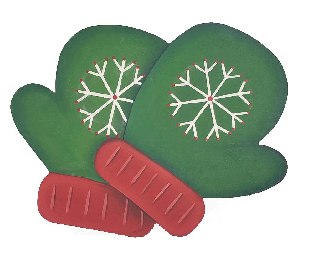 Basic Shape Mittens MDF Cutout Winter Decor - Unfinished For DIY