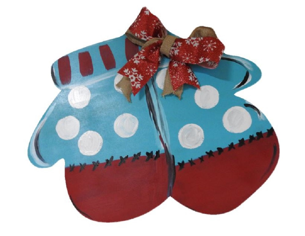 Basic Shape Mittens MDF Cutout Winter Decor - Unfinished For DIY