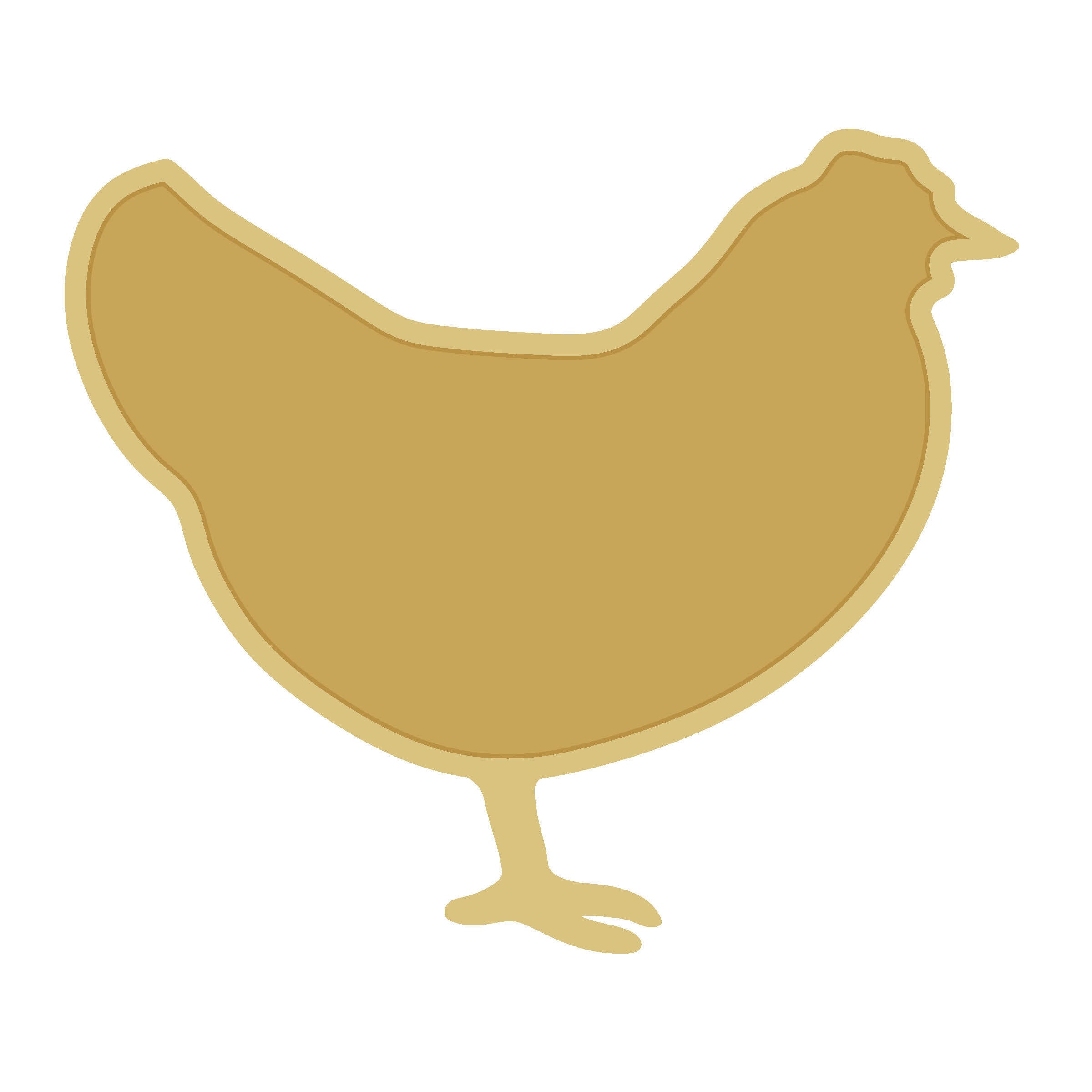 Mold Chicken MDF Cutout Flat Design - Unfinished For DIY