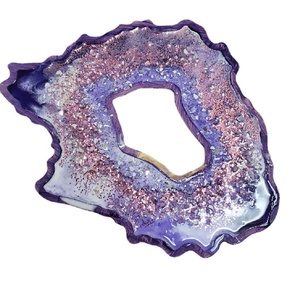 Purple Geode Mold with Hole In Middle