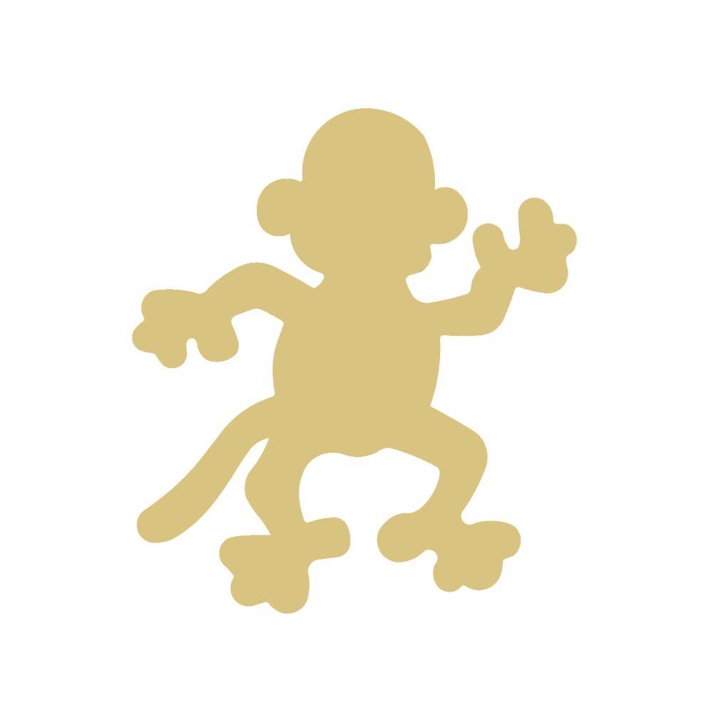 Basic Shape Monkey MDF Cutout Running Silhouette - Unfinished For DIY