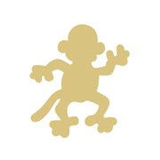 Basic Shape Monkey MDF Cutout Running Silhouette - Unfinished For DIY
