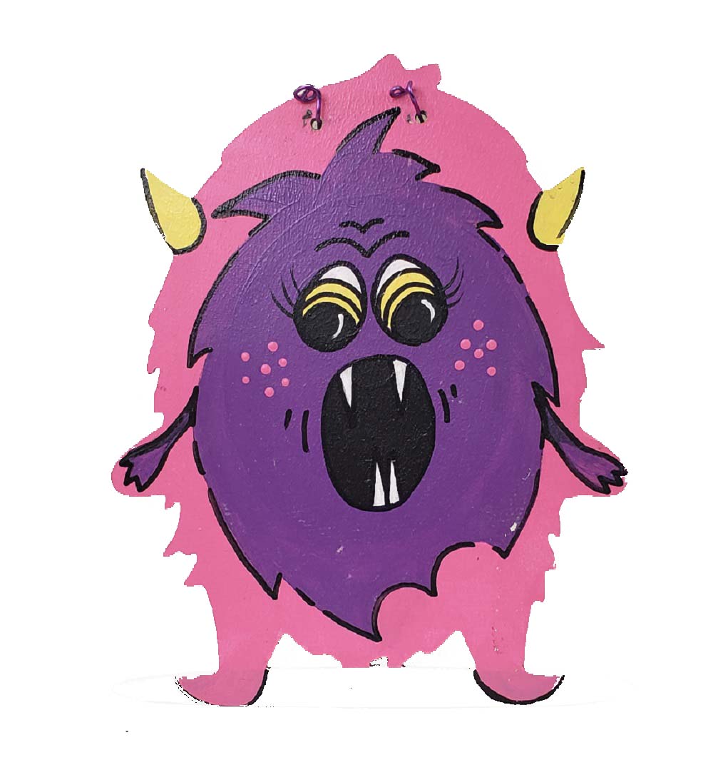 Basic Shape Monster MDF Cutout Fluffy Silhouette - Unfinished For DIY