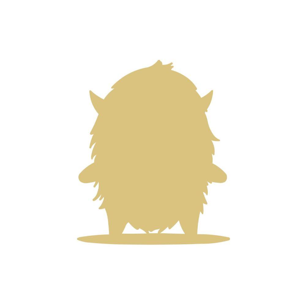 Basic Shape Monster MDF Cutout Fluffy Silhouette - Unfinished For DIY