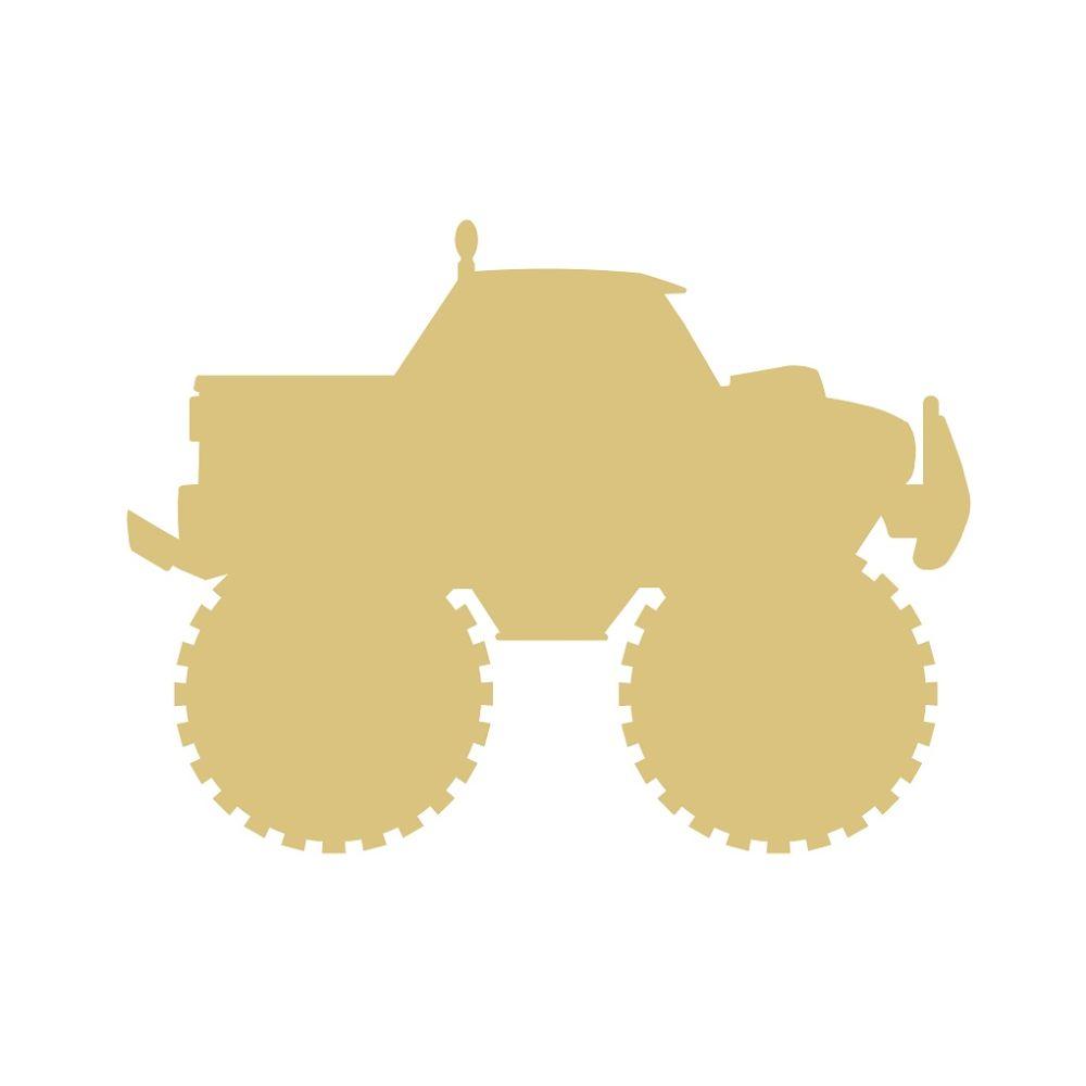 Basic Shape Monster Truck MDF Cutout Silhouette Style 1 - Unfinished For DIY