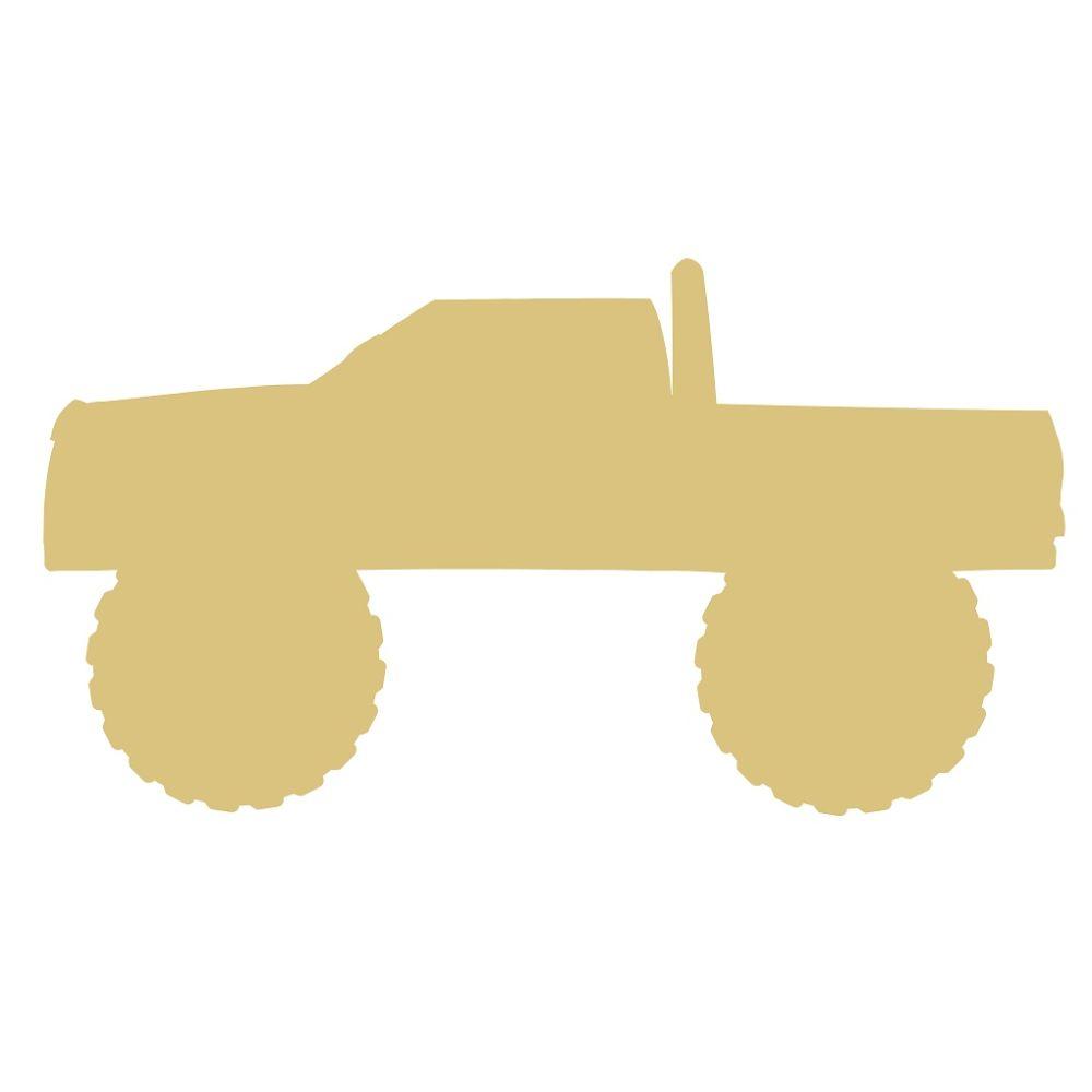 Basic Shape Monster Truck MDF Cutout Silhouette Style 3 - Unfinished For DIY