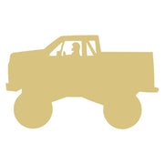 Basic Shape Monster Truck MDF Cutout Silhouette Style 6 - Unfinished For DIY