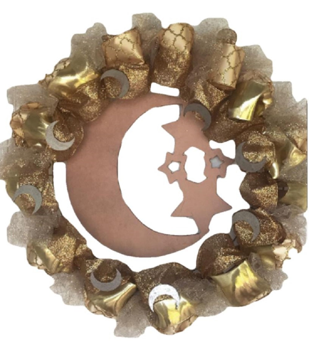 Basic Shape Crescent Moon MDF Cutout Moon And Stars - Unfinished For DIY
