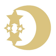 Basic Shape Crescent Moon MDF Cutout Moon And Stars - Unfinished For DIY